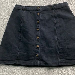 button up jean skirt